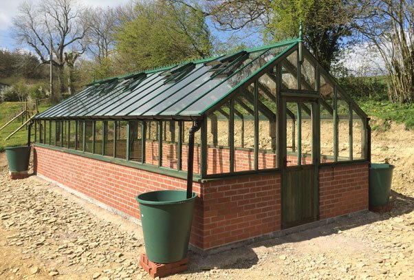 Bespoke Timber Greenhouse Holly Green