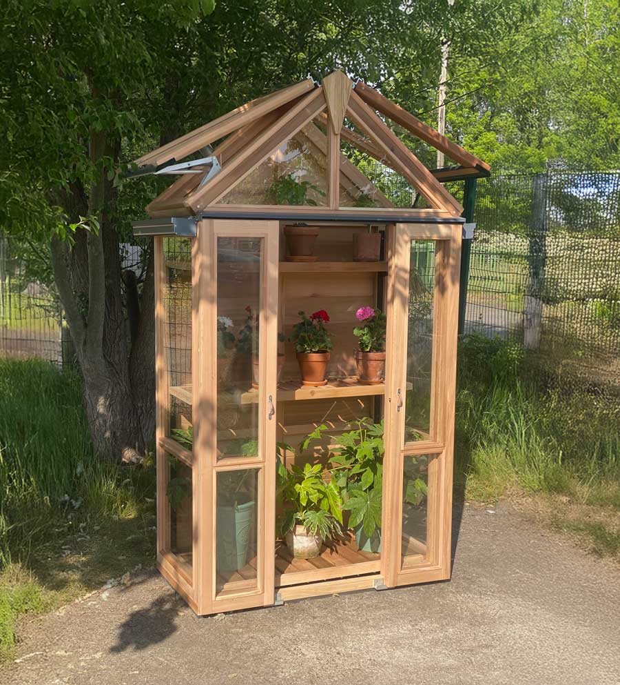 small wood patio coldframe