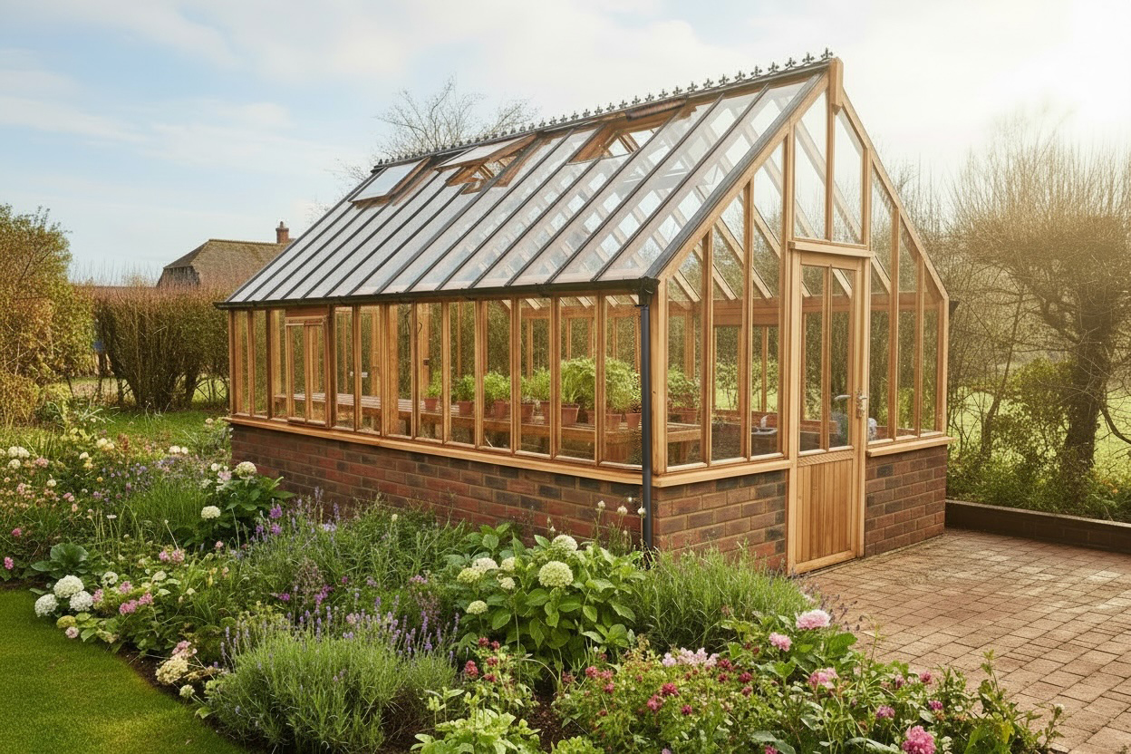 10ft x 16ft Bespoke Kingsbury on a brick wall